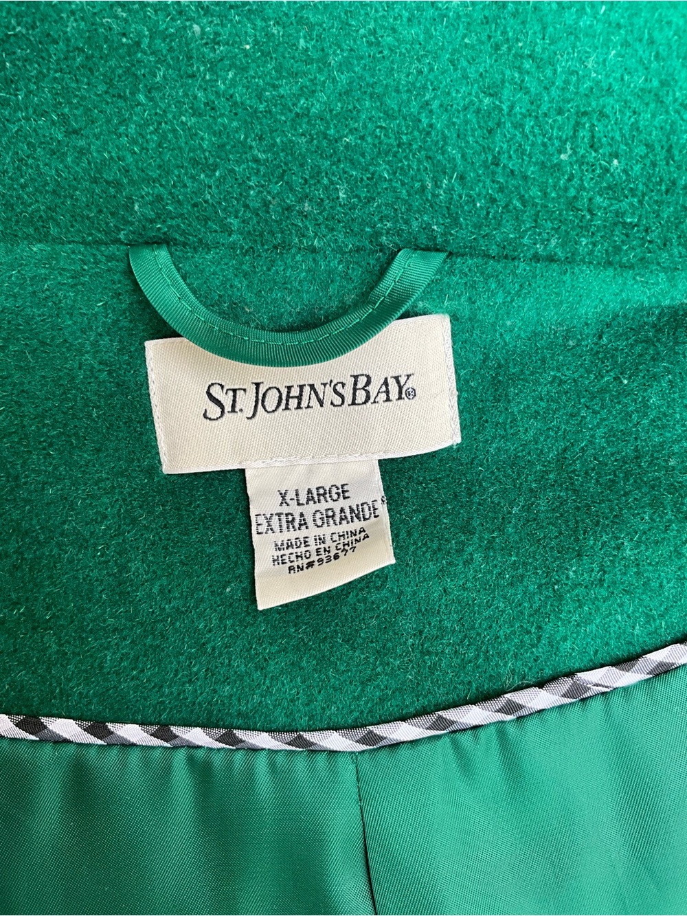 St. John's Bay Green Wool Cashmere Blend Peacoat Double Breasted XL - Picture 2 of 12